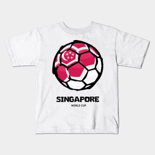 Singapore Football Country Flag Kids T-Shirt